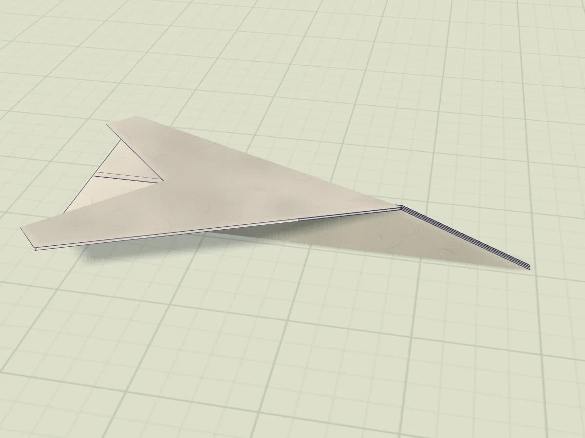 Modèle en papier représentant un avion de poche terminé.