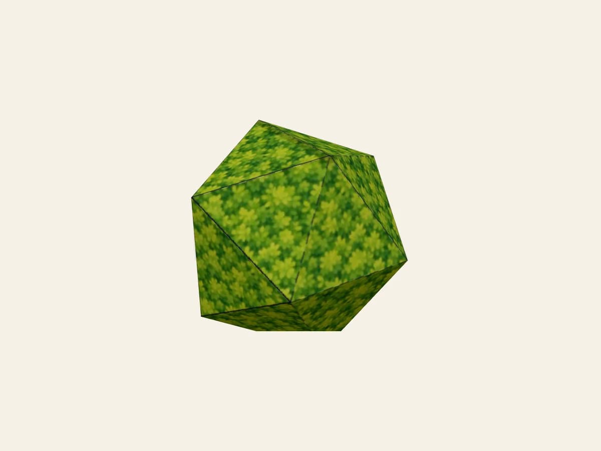 Modèle de buisson en papier sous sa forme finale en volume.