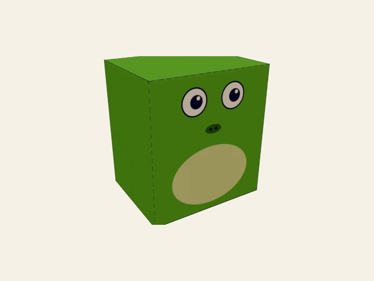 Paper toy grenouille en papier, assemblé en un petit volume
