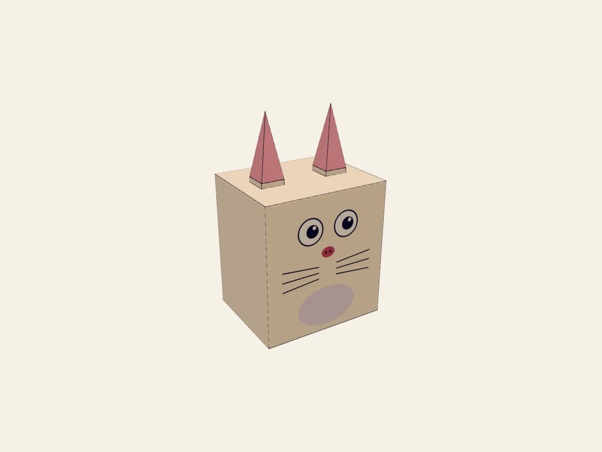 Petit lapin de Pâques en papier 3D avec deux longues oreilles