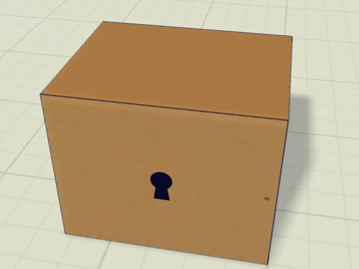 Boîte à secrets en papier avec une serrure dessinée devant