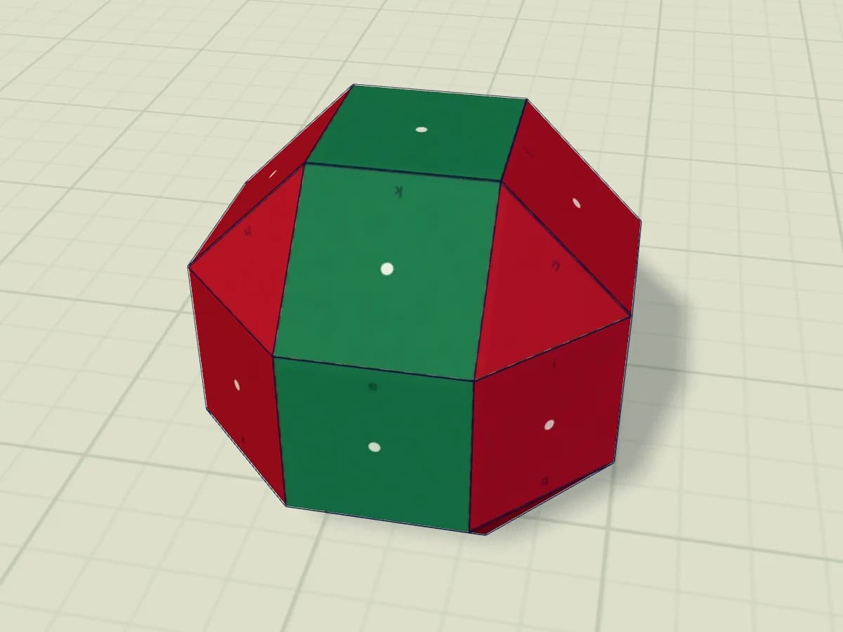 Boule de Noël en papier aux faces carrées et triangulaires