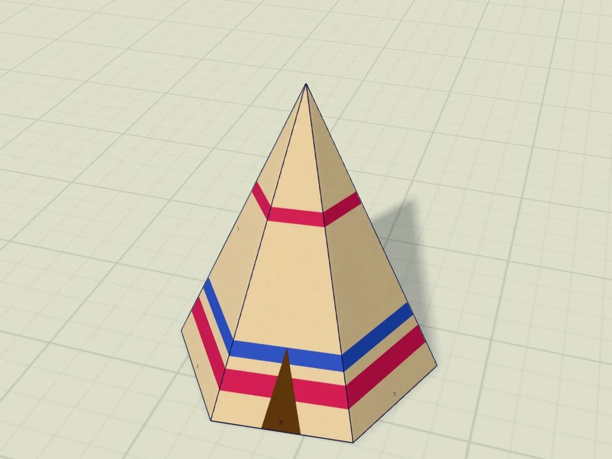 Tipi en papier haut et pointu, en forme de pyramide