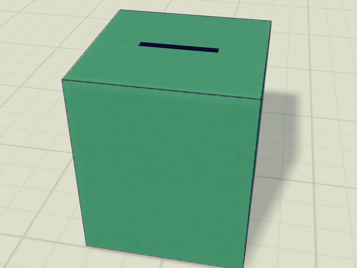 Tirelire en papier assemblée, avec un couvercle muni d’une fente
