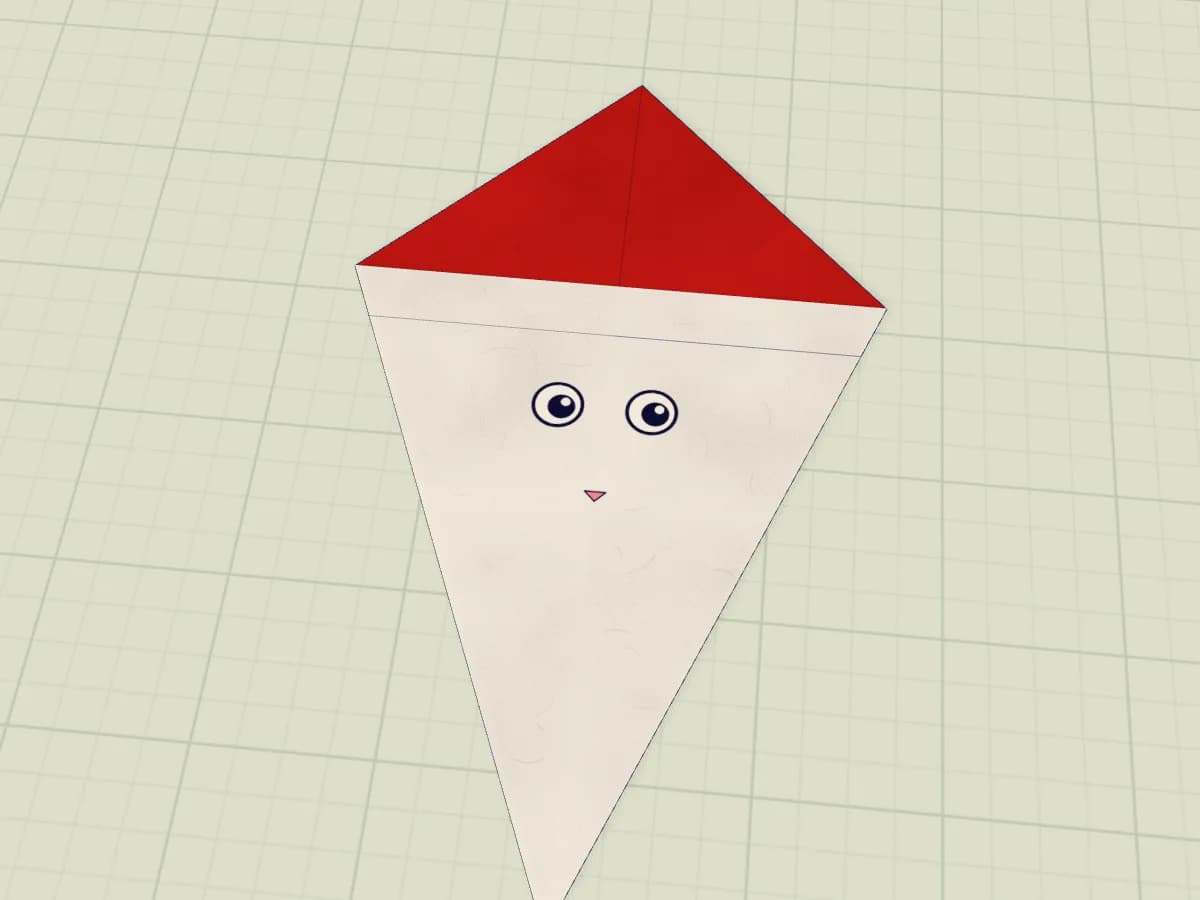 Modèle terminé en papier représentant le personnage du Père Noël.