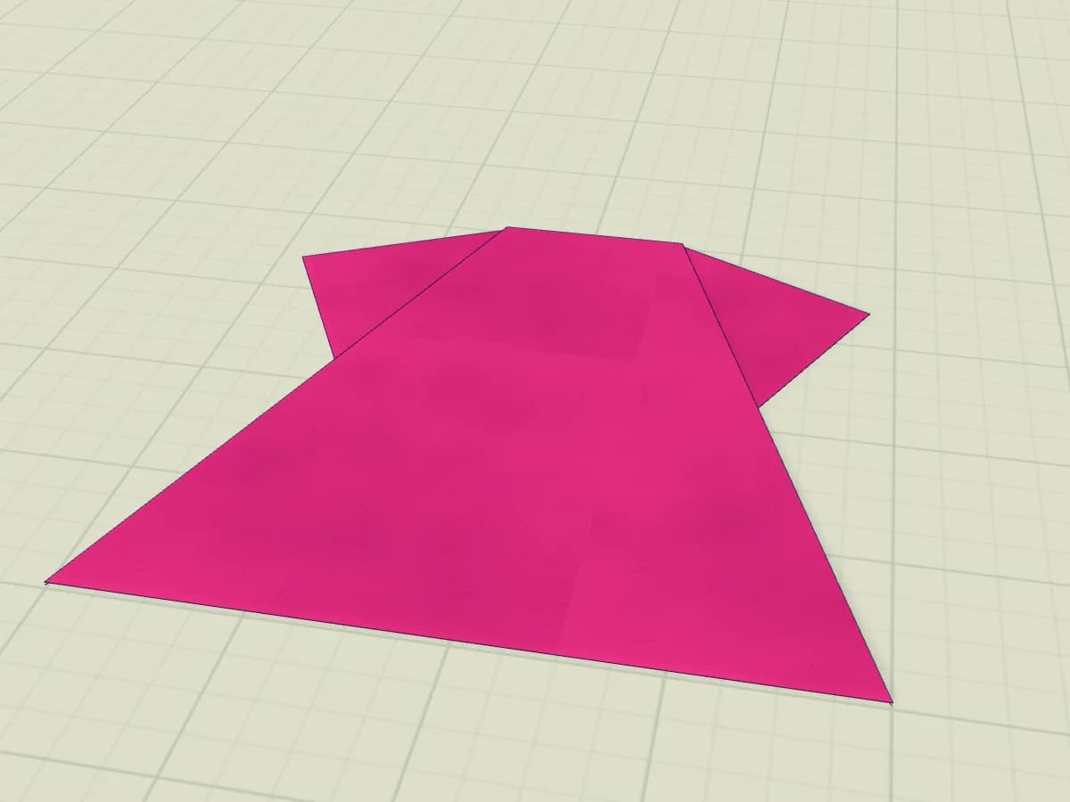 Modèle de robe en papier obtenu à la fin du pliage.