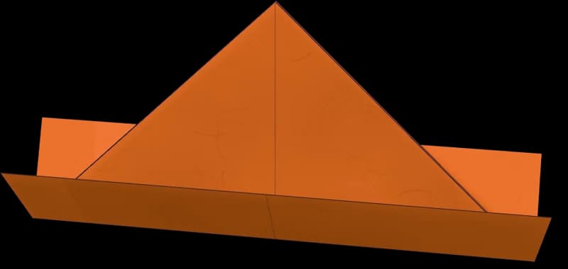Chapeau en papier à deux pointes avec une bande relevée devant