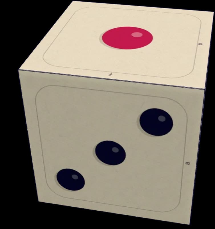 Cube en papier fermé, avec ses faces carrées et ses arêtes